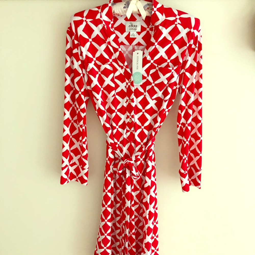 NWT dm Collection Jamison Jersey Shirt Dress